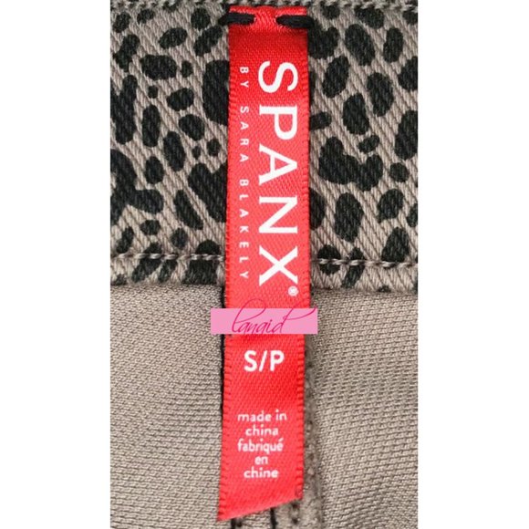 Spanx Jean-ish Ankle Leggings Desert Dot Taupe Animal Print Jeggings Skinny Jean - Picture 12 of 14